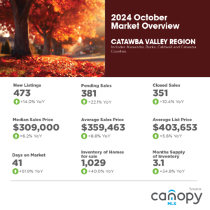 Catawba Valley Region 2024 October Market Overview infographic