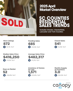 South Carolina Counties April 2025 Residential Sales Trends